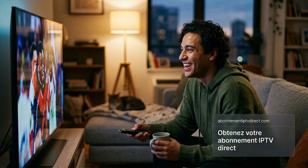 Abonnement IPTV 12 mois offrant un accès illimité à des milliers de chaînes et VOD pour 2026 en France et Belgique.